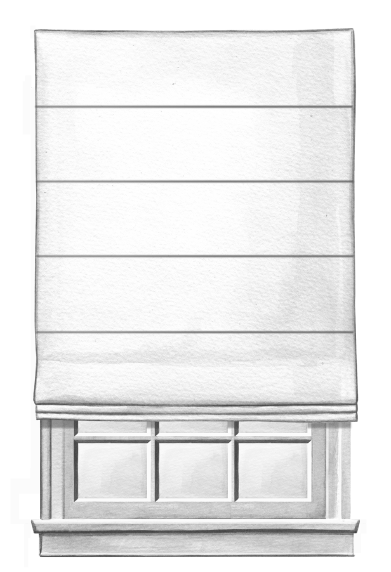 Illustration of the Pacifica flat-fold Roman shade