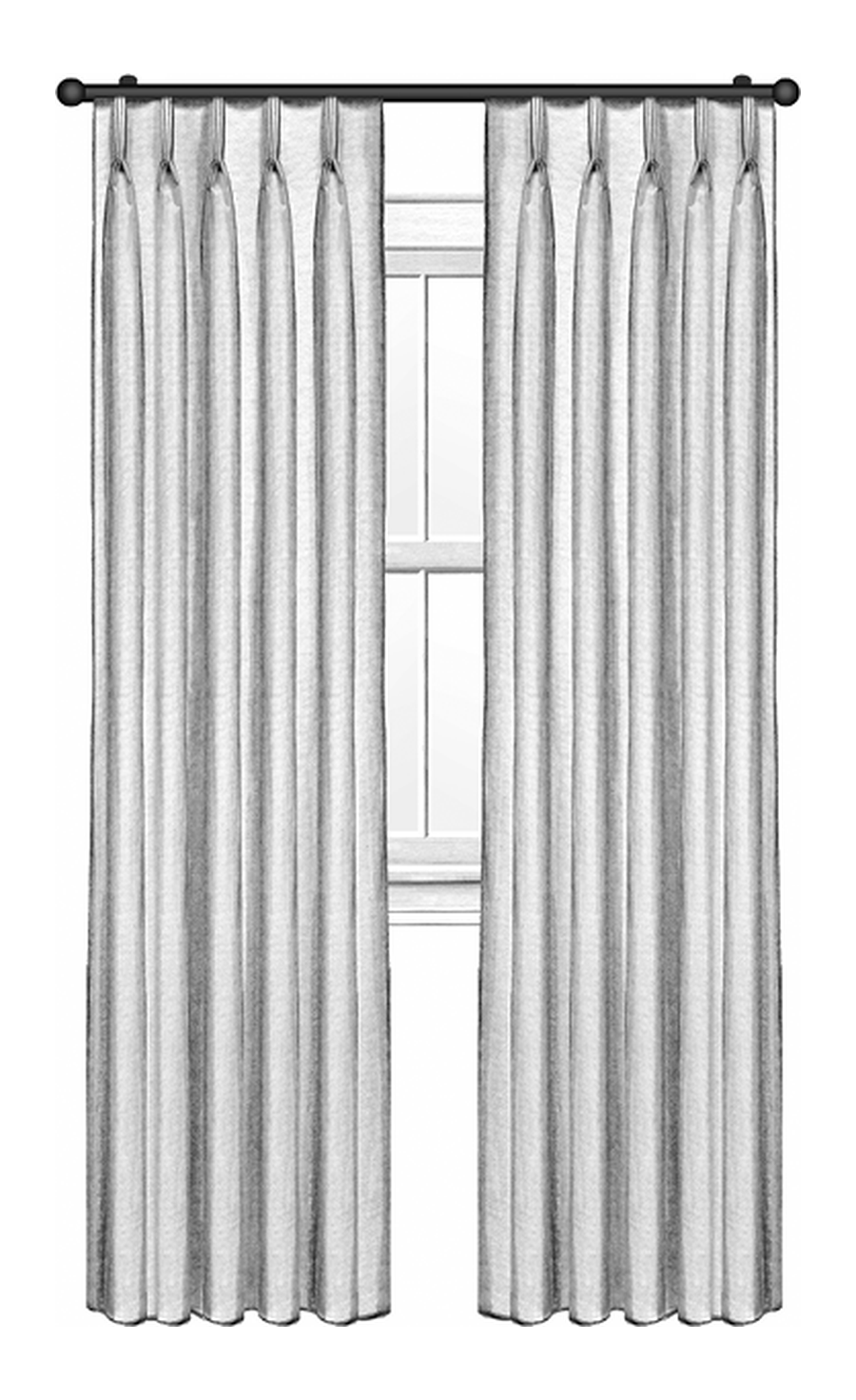 Illustration of a Barcelona pleat drapery heading