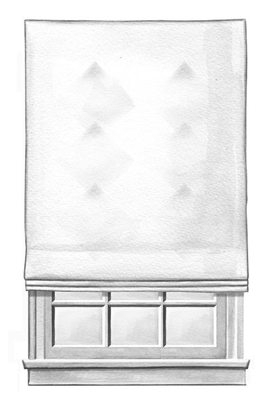 Illustration of the Laguna relaxed-fold Roman shade