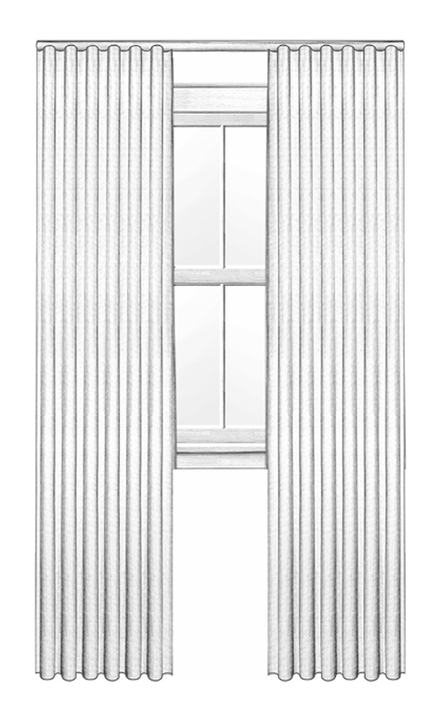 Illustration of a ripplefold drapery panel