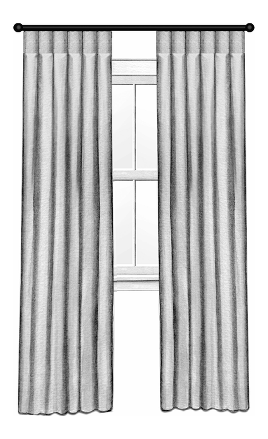 Illustration of a Roman pleat drapery heading